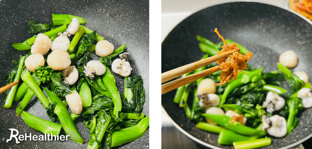 地中海飲食中式食譜-帶子墨魚炒芥蘭