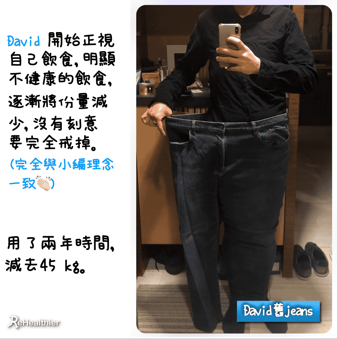 ReHealthier 網友個案 - David 用健康方法👍🏻減去45kg